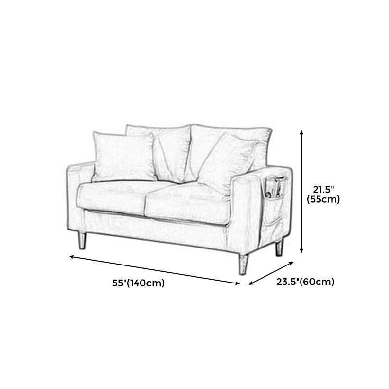 Beige Modern Farmhouse Cushions Standard Sofa 21.65"High Square Arm Sofa