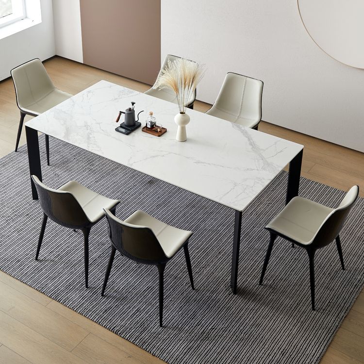 1/3/4/5/7 PCS Metal Modern Dining Room Ensemble avec table rectangle et chaises