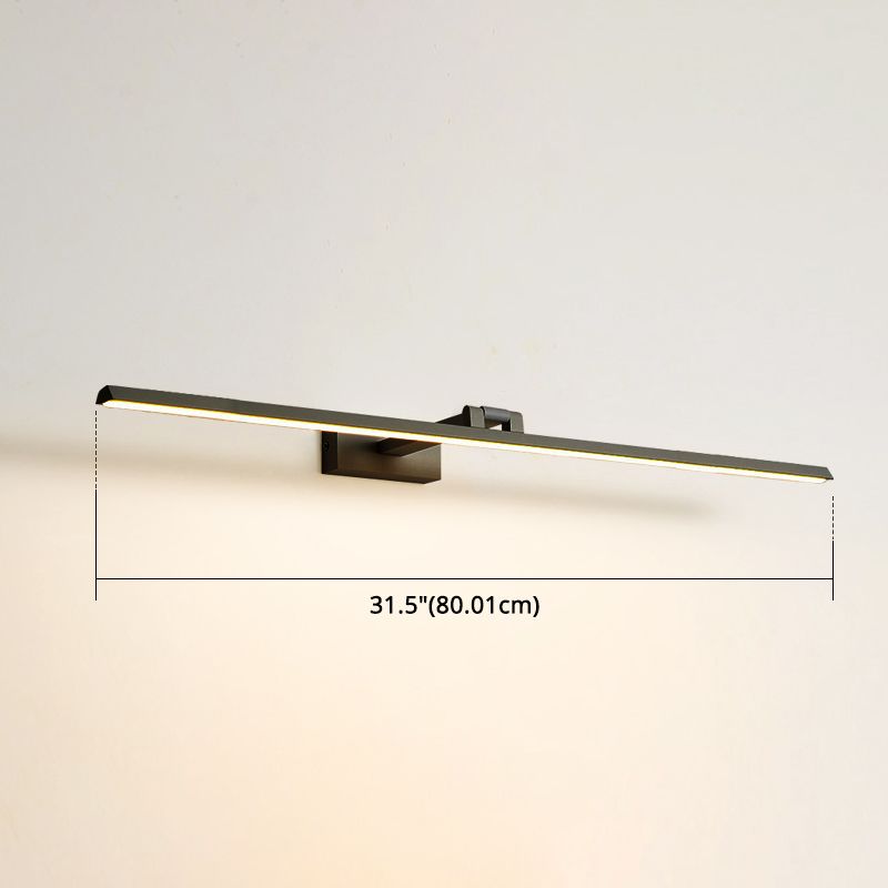Linear LED Vanity Light Fixtures Modern Minimalist Style Metal Single Vanity Light