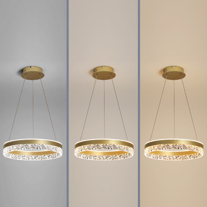 Circle Shape Metal Pendant Light Fixture Modern Style Single Light Hanging Light Fixture