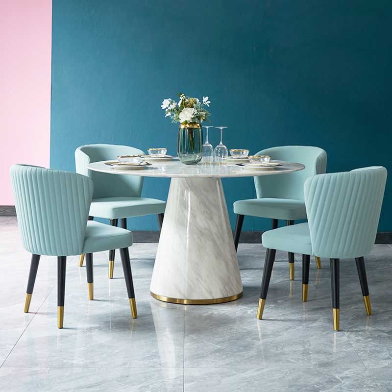 Contemporary Kitchen Fabric Dining Chair Wingback Side Chair for Home Use