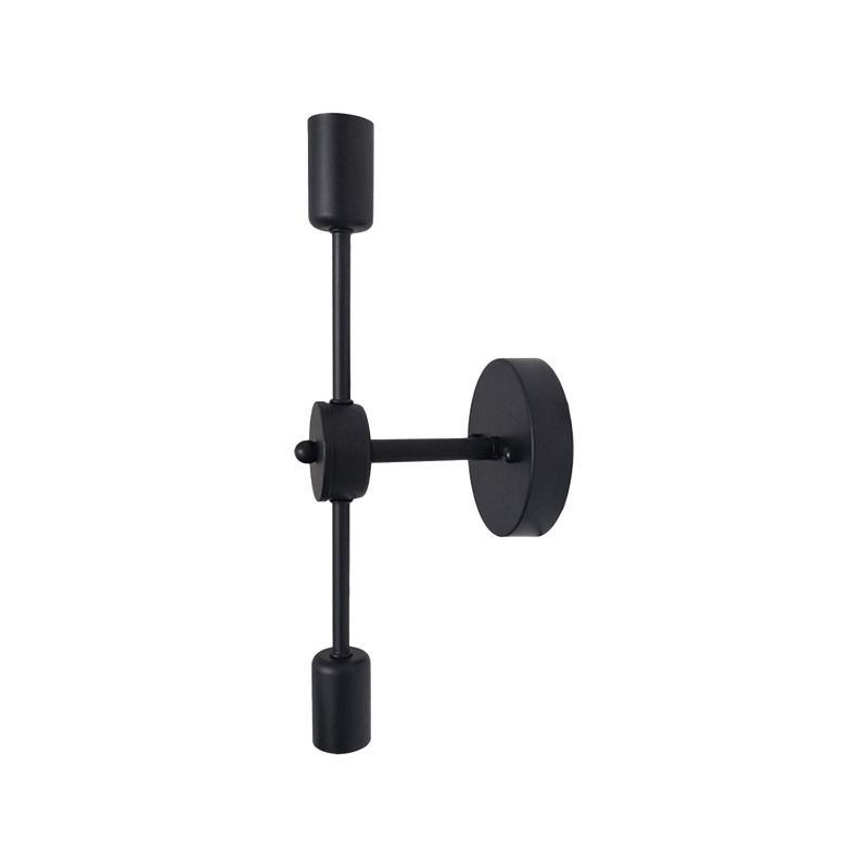 Modern Wall Sconce Linear Shape Wall Light with Metal Shade for Bedroom in Black