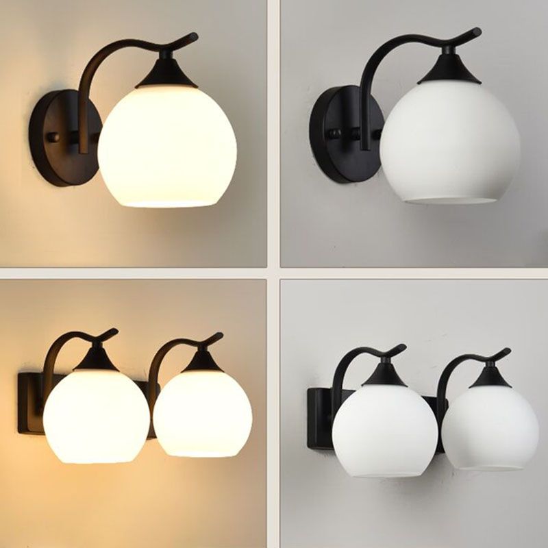 Écran mural mondial Éclairage mural noir minimaliste pour le salon