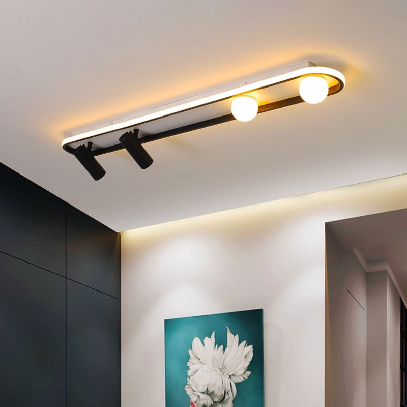 Lineare LED-Schienenbeleuchtung Leuchten Moderne Eisen Deckenleuchte mit 2-Strahlern
