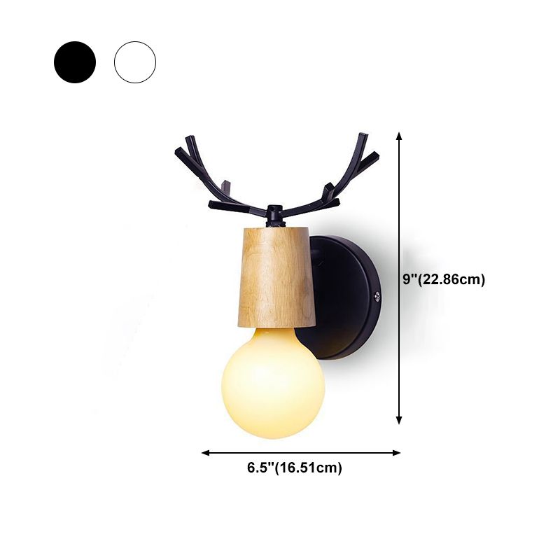 Lámpara de luz de drogadictos de estilo simple 1 cabeza lámpara de pared de madera para sala de estar de dormitorio