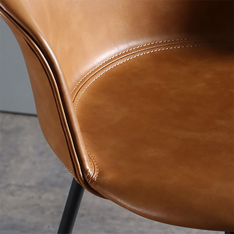 Modern Bucket Low Back Counter Chair Faux Leather Counter Bar Stool for Dining Room