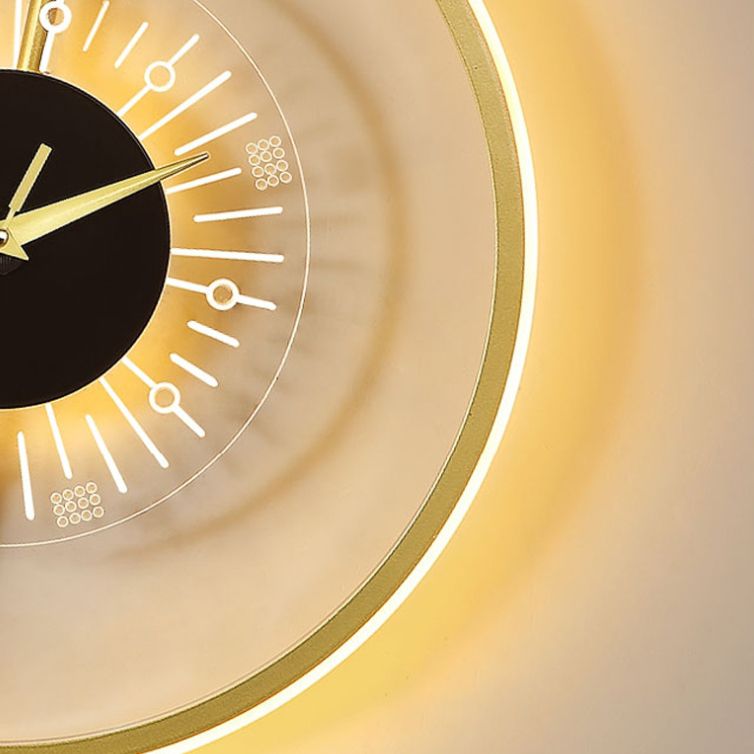 Modern Clock Shape Wall Light Fixtures Metal Wall Light Sconces for Living Room
