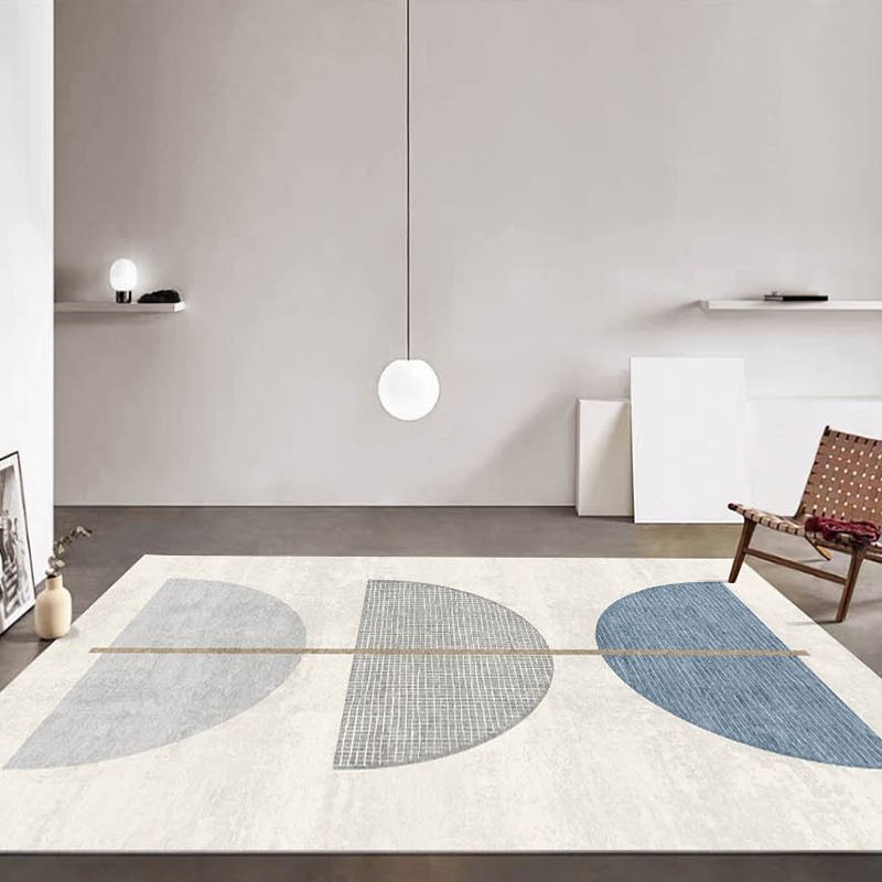 Casual Beige Rug Polyester Color Lump Rug Stain Resistant Rug for Living Room