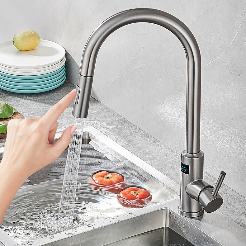 Touch Sensor Kitchen Sink Faucet Swivel Spout with Pull Down Sprayer