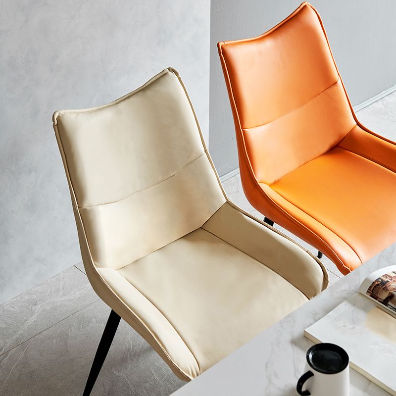 Silla de comedor estilo moderno Sillas laterales sin brazos de cocina con patas de metal