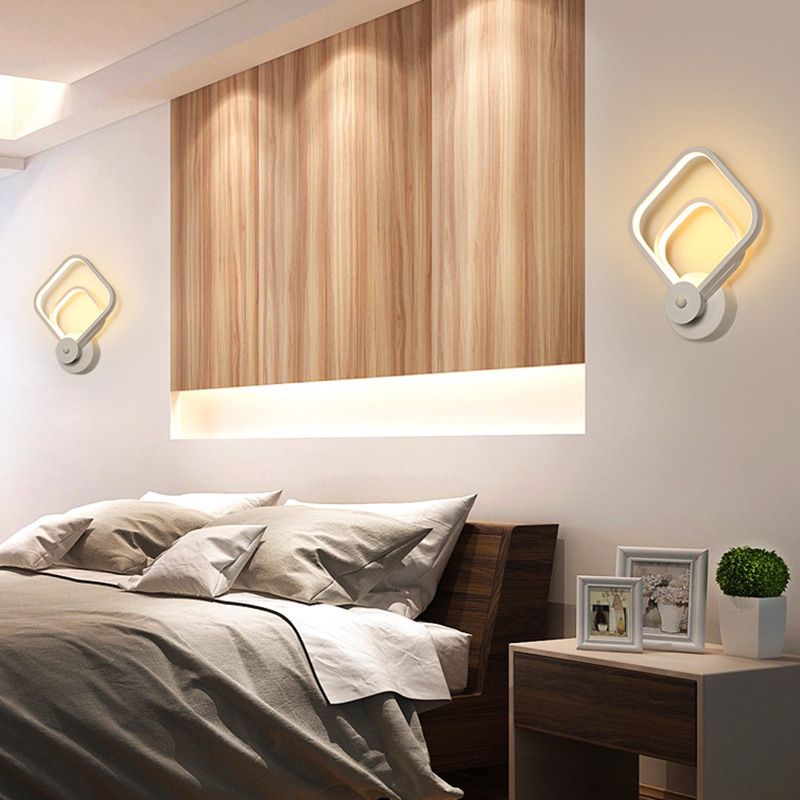 White Geometric Shaped Wall Light Simplicity LED Metal Wall Lamp Sconce for Stairway