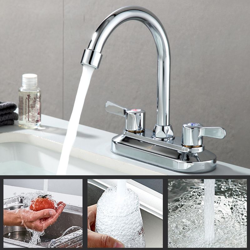 Contemporary Knob Handle Faucet Swivel Spout Bathroom Faucet