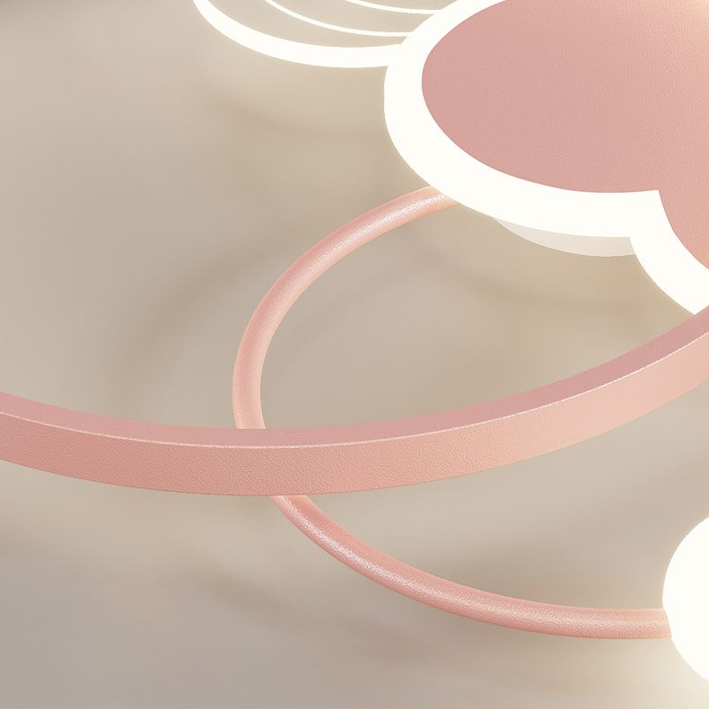 Cartoon Heart Vleugel Flush Mount Plafond Licht Metaal Kids Room LED Flush Light met Halo Ring
