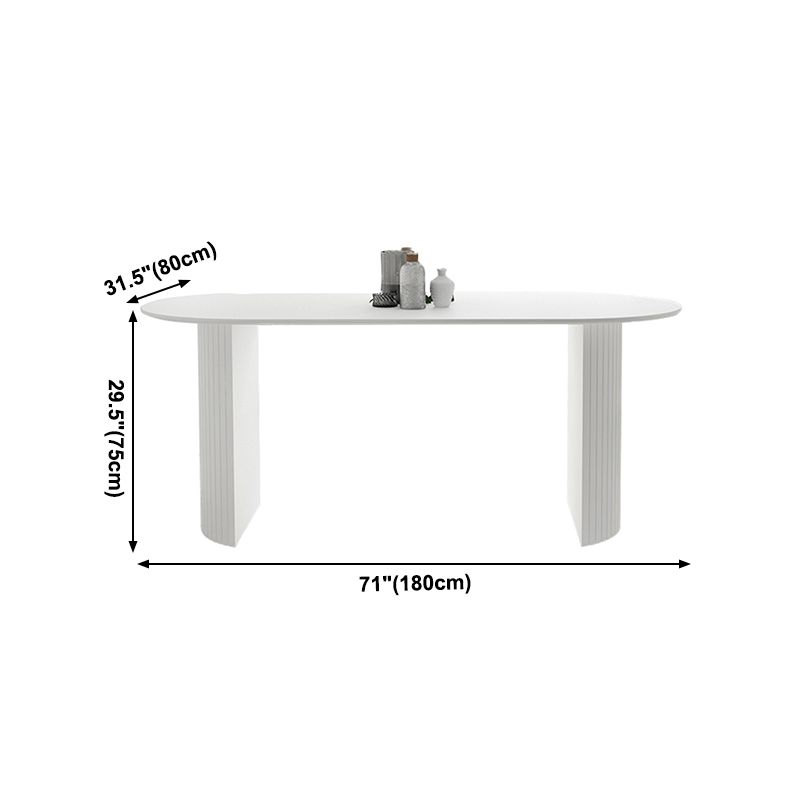 Mesa de comedor contemporánea de madera maciza mesa blanca de madera blanca con alto contenido de brillo para comedor