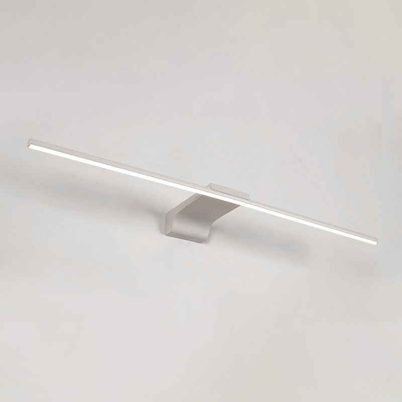 Acconde da muro di tonalità lineare a 1 luce moderna moderna illuminazione da parete specchio in stile semplice in bianco