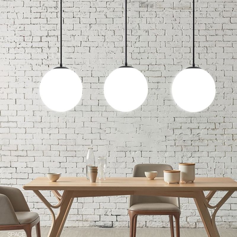 Moderner Stil Kugelform Pendelleuchte Glas 1 Licht anheizen Licht für Esszimmer
