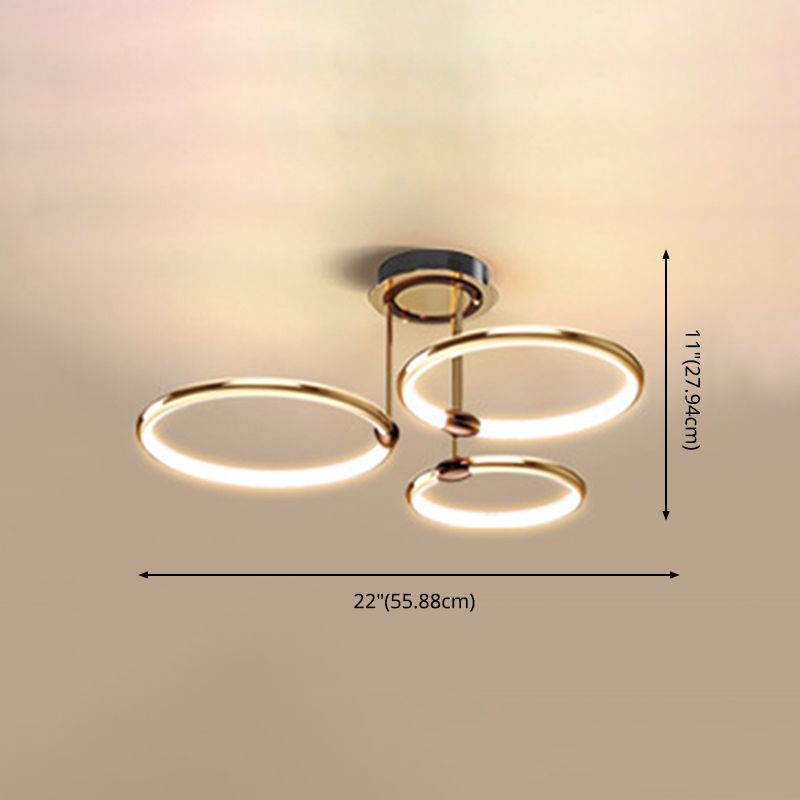 Accesorio de iluminación suspendida en forma de anillo de metal kit de luz colgante LED moderno en oro