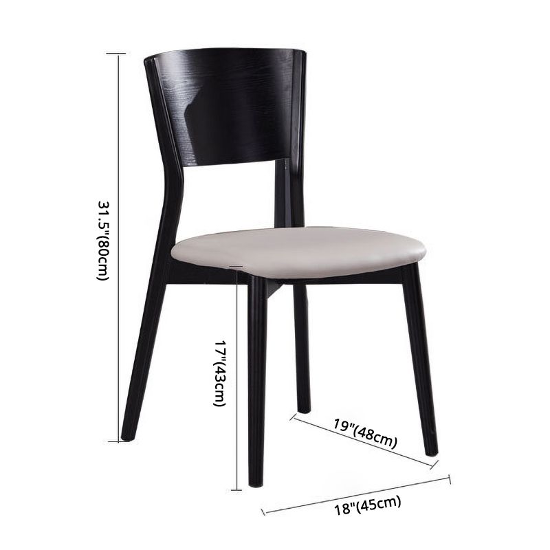 Modern Style Solid Wood Side Chair Matte Finish Open Back Dining Chair