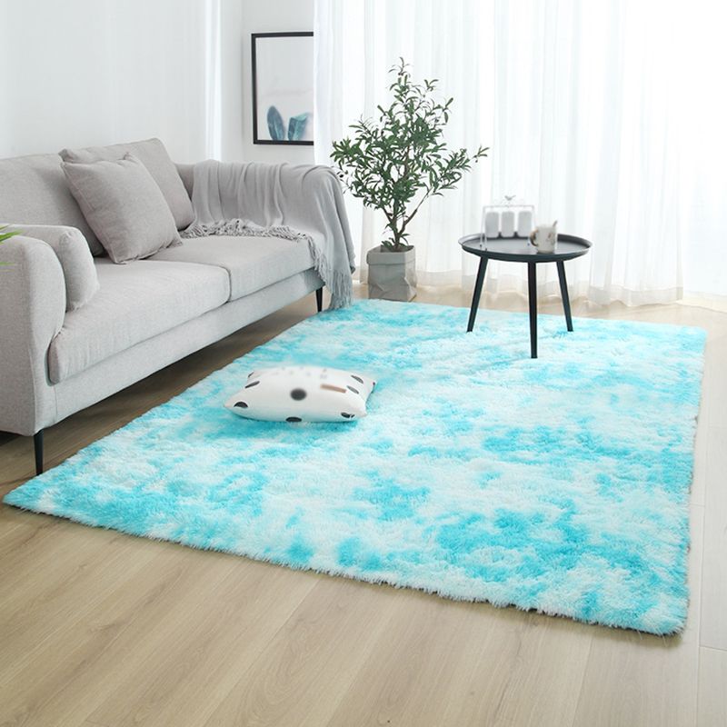 Trendy Modern Tie-dyed Indoor Rug Comfort Shag Rectangle Rug Polyester Stain Resistant Carpet for Living Room