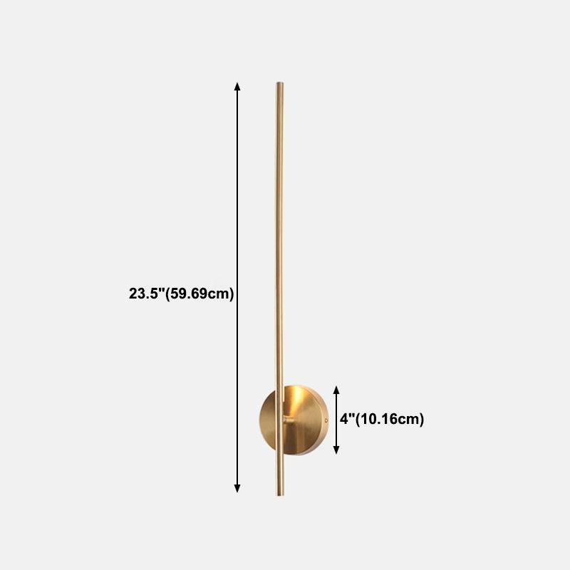 Linear Shade Metal Wall Sconce Modern Style Single Light Wall Lighting Fixtures in Brass