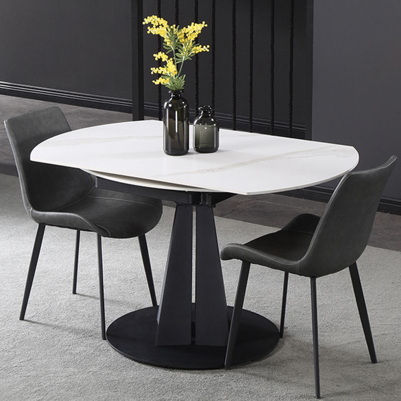 Modern Extendable Stone Dining Table Steel Base Dinner Table for Home