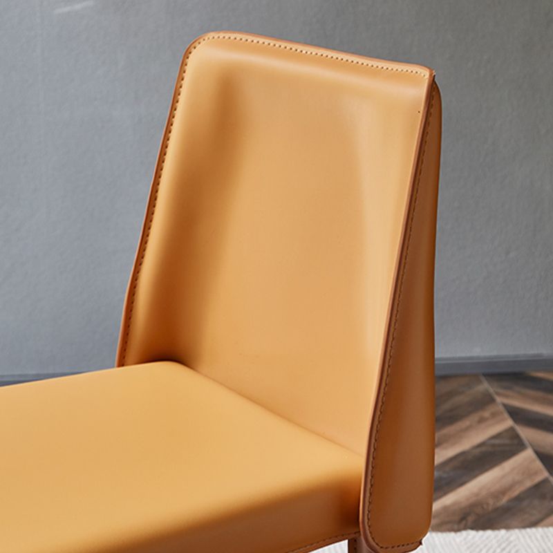 Leather Bar Stool Modern Low Back Counter Stool for Dining Room