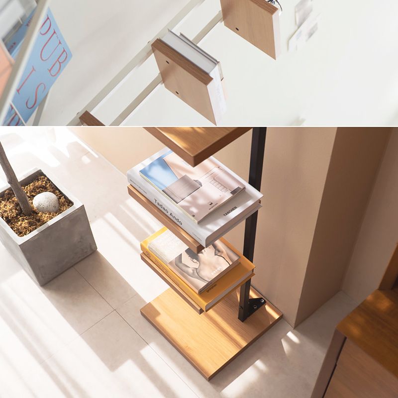 Contemporary Bookshelf Standard Engineered Wood Open Back Bookcase