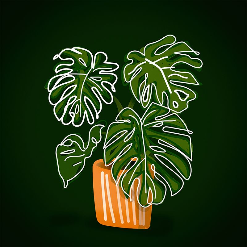 Mural Wallpaper Plant Illustration Environment Friendly Bedroom Wall Mural