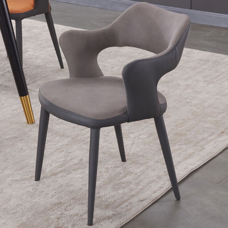 Chaise de salle à manger industrielle en métal, finition métallique, chaise de salle à manger à dossier ouvert