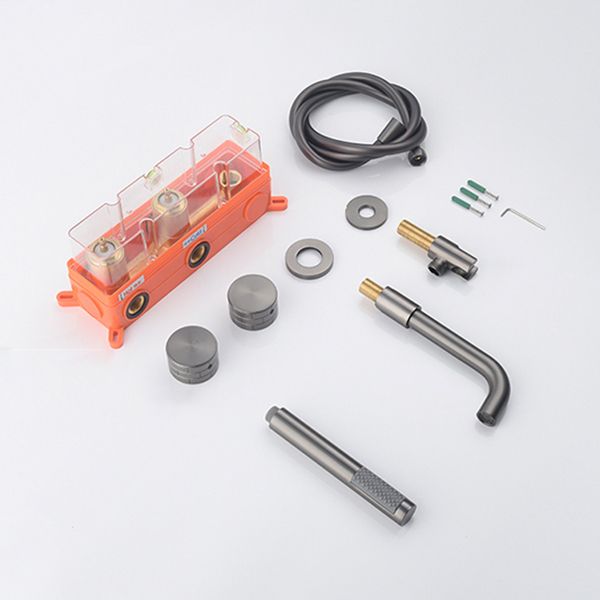 Wall Mounted Metal Tub Filler Low Arc Rotatable Tub Faucet Trim