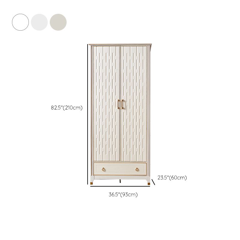Solid Wood Wardrobe Cabinet French Country White Wardrobe Armoire