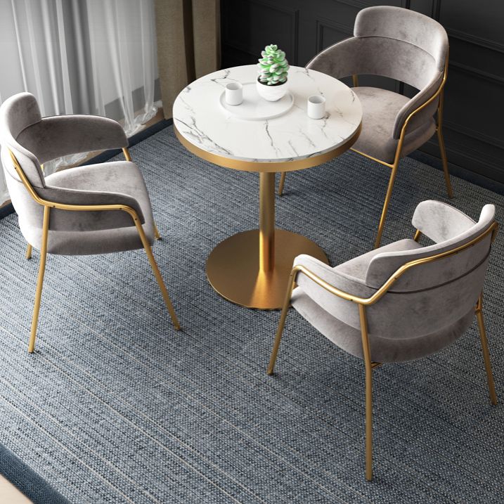 1/3/4/5 PCS Metal Scandinavian Dining Room Set avec une table ronde Table Dinette