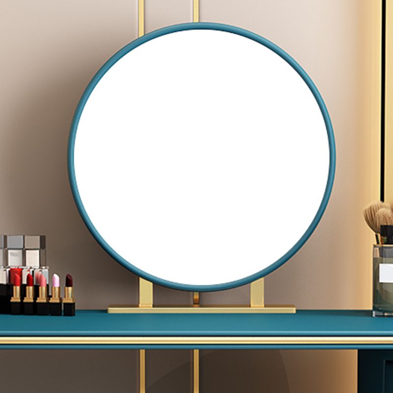 Genuine Leather Makeup Dressing Table with Mirror and Stool Set
