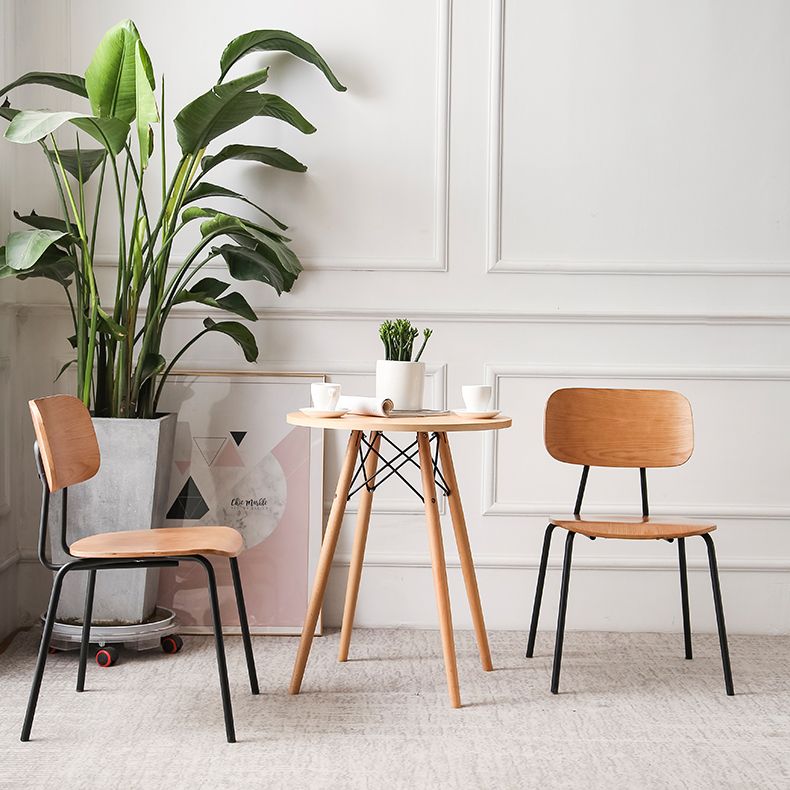 Metal Industrial Style Dining Side Chair Indoor Open Back Dining Side Chair