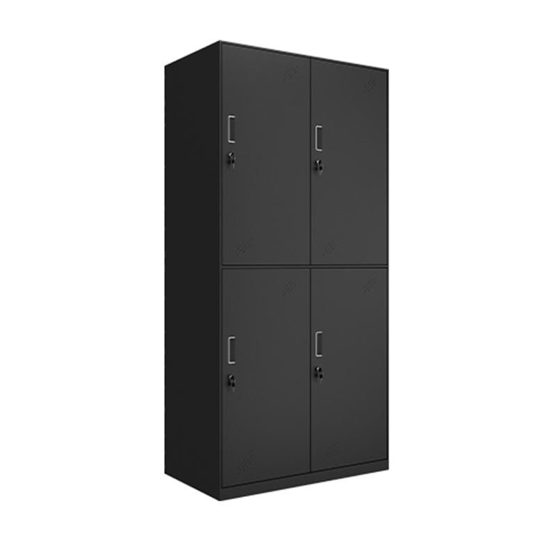 Steel Black Storage Cabinet with Hinged Door Contemporary Indoor Cabinet