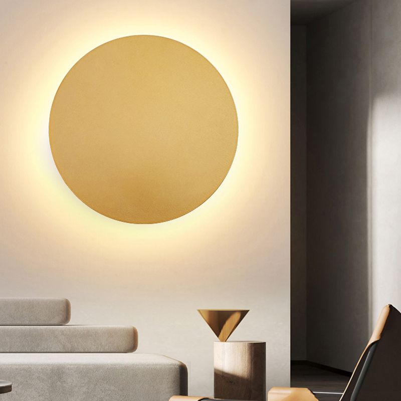 Round Shape Metal Wall Light Modern Style 1 Light Wall Mounted Light Fixture
