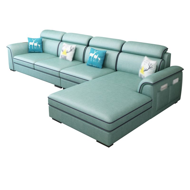 Contemporary L-Shape Sectional with Storage and USB for Apartment