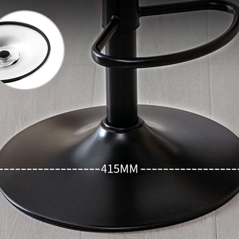 Contemporary Adjustable Height Home Stool Matte Finish Leather Barstool