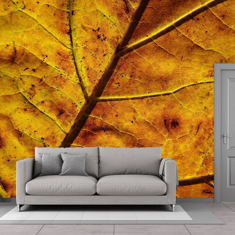 Plant Mural Wallpaper Leaf Surface Pattern for Reading Room Bedroom Wall Decor