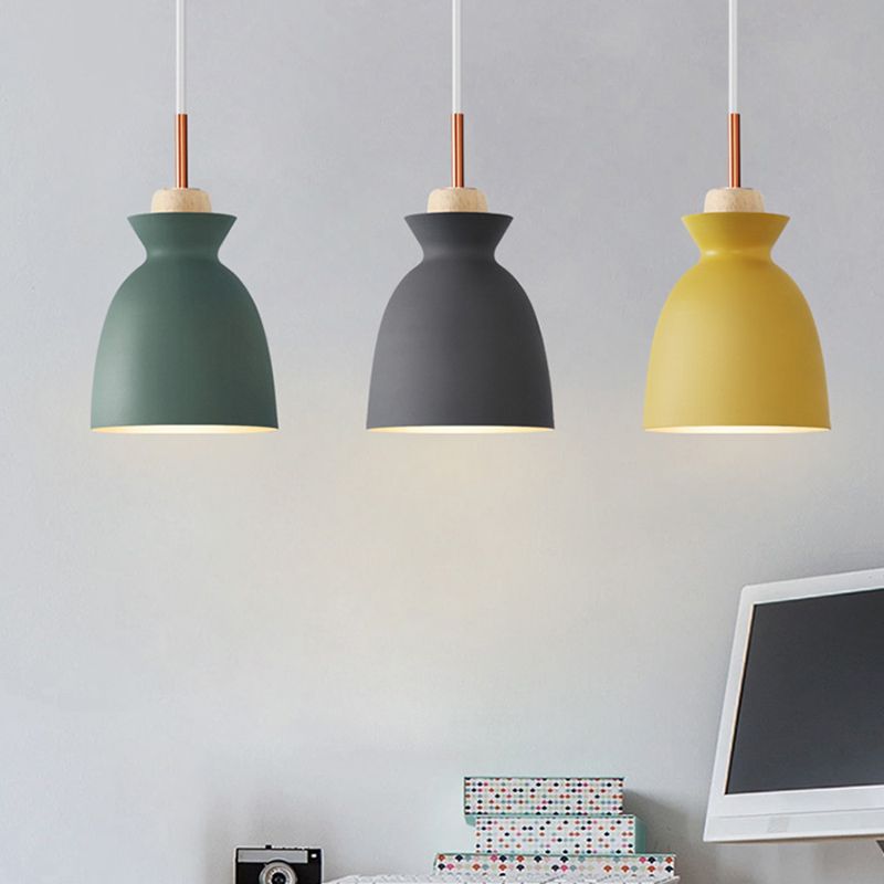 Colorful Geometric Pendant Light Modern Metal Hanging Pendant for Bedroom