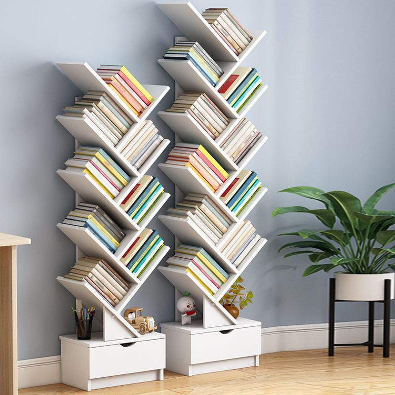 Engineered Wood Standard Scandinavian Closed Back Bookshelf with Shelves