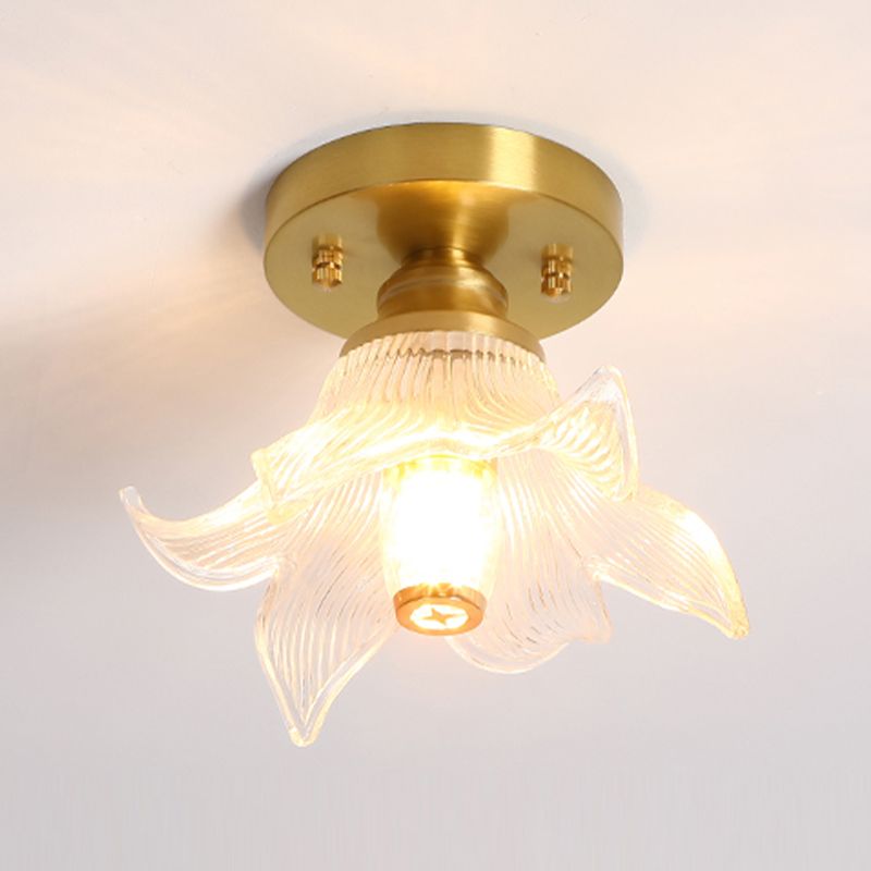 Nordic Style 1-Light Ceiling Lamp Glass Shade Ceiling Light for Living Room