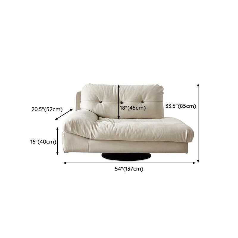 Living Room White Chaise Square Arms Modern Chaise Lounge with Upholster