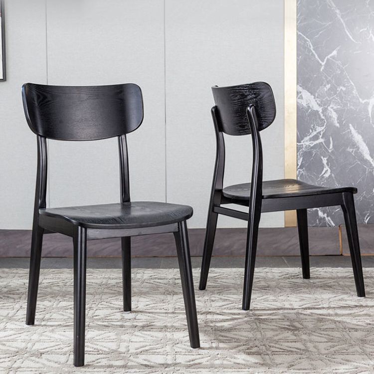 Silla de comedor de madera contemporánea, silla lateral de comedor con respaldo abierto sin brazos para uso doméstico