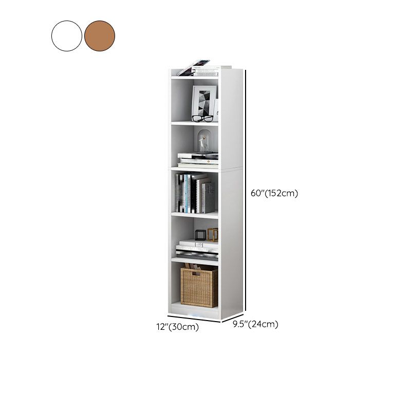 Contemporary Closed Back Bookcase Engineered Wood Bookshelf for Home Office