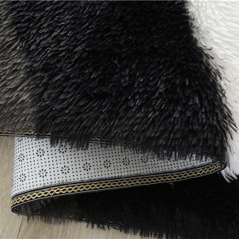 Schwarzer Plüsch Teppich Polyester Moderner Bereich Teppich nicht rutscher Backing Teppich für Wohnkultur