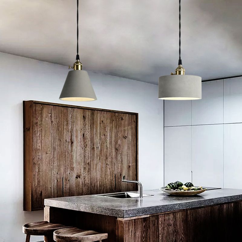 Gearceerde cement plafond suspensielamp moderne stijl grijze hanglampverlichting armatuur