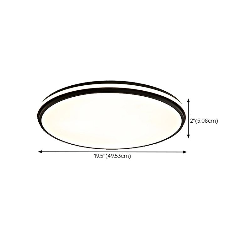 Minimalism Ceiling Light Fixture Black Flush Mount with Metal for Living Room