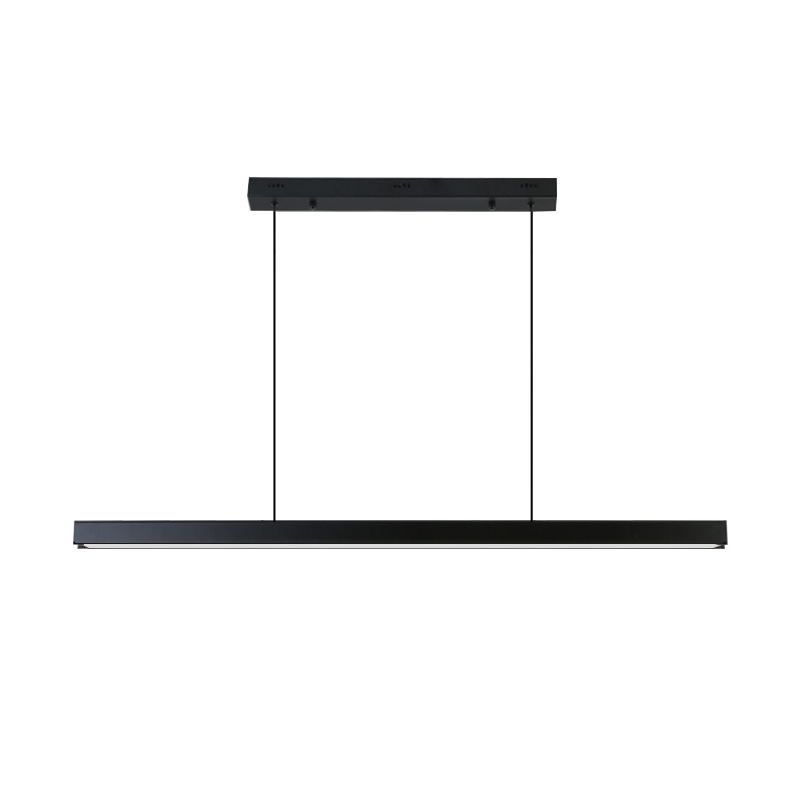 Black Linear LED Pendant Light Metal Acrylic Hanging Lamp for Dining Room