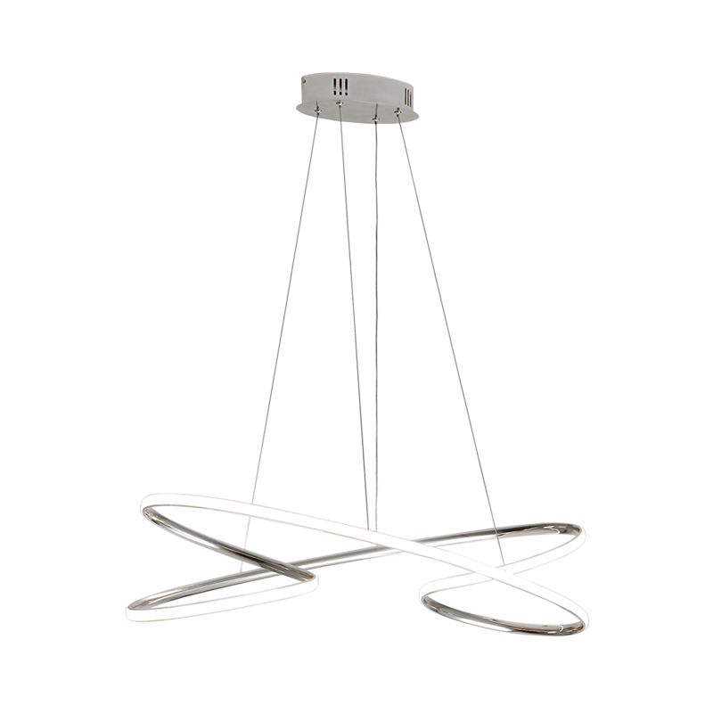 31.5"/39" Wide Twist Acrylic Chandelier Lighting Modernist Led Chrome/Gold Hanging Pendant Light in Warm Light